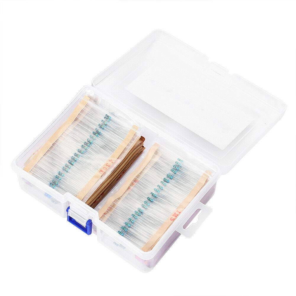 Values 1/4W 1% Resistor Kit Assortment 10ohm – 1M Ohm Metal Film Resistor Assortment (2500)