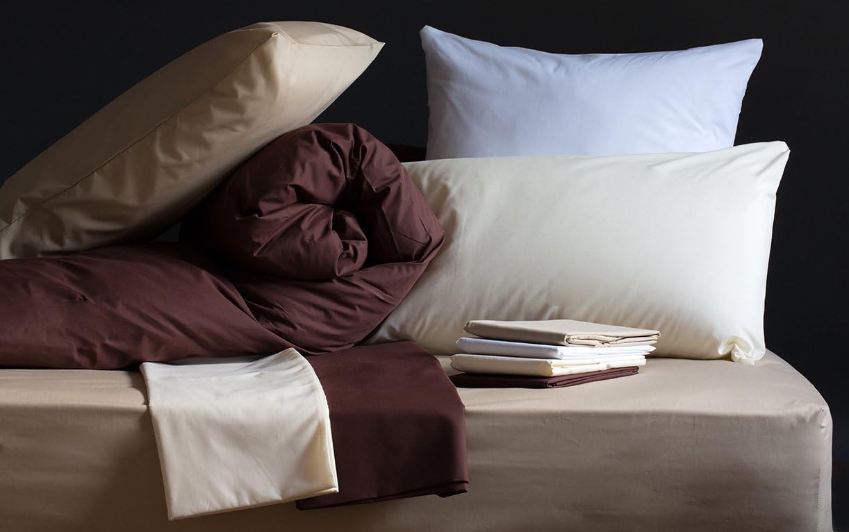 The Bettersleep CompanyShaped Caravan Duvet Cover and Pillowcase Set Luxury 200tc Percale Cotton Blend (Ivory, Cut Off Duvet Cover Set)