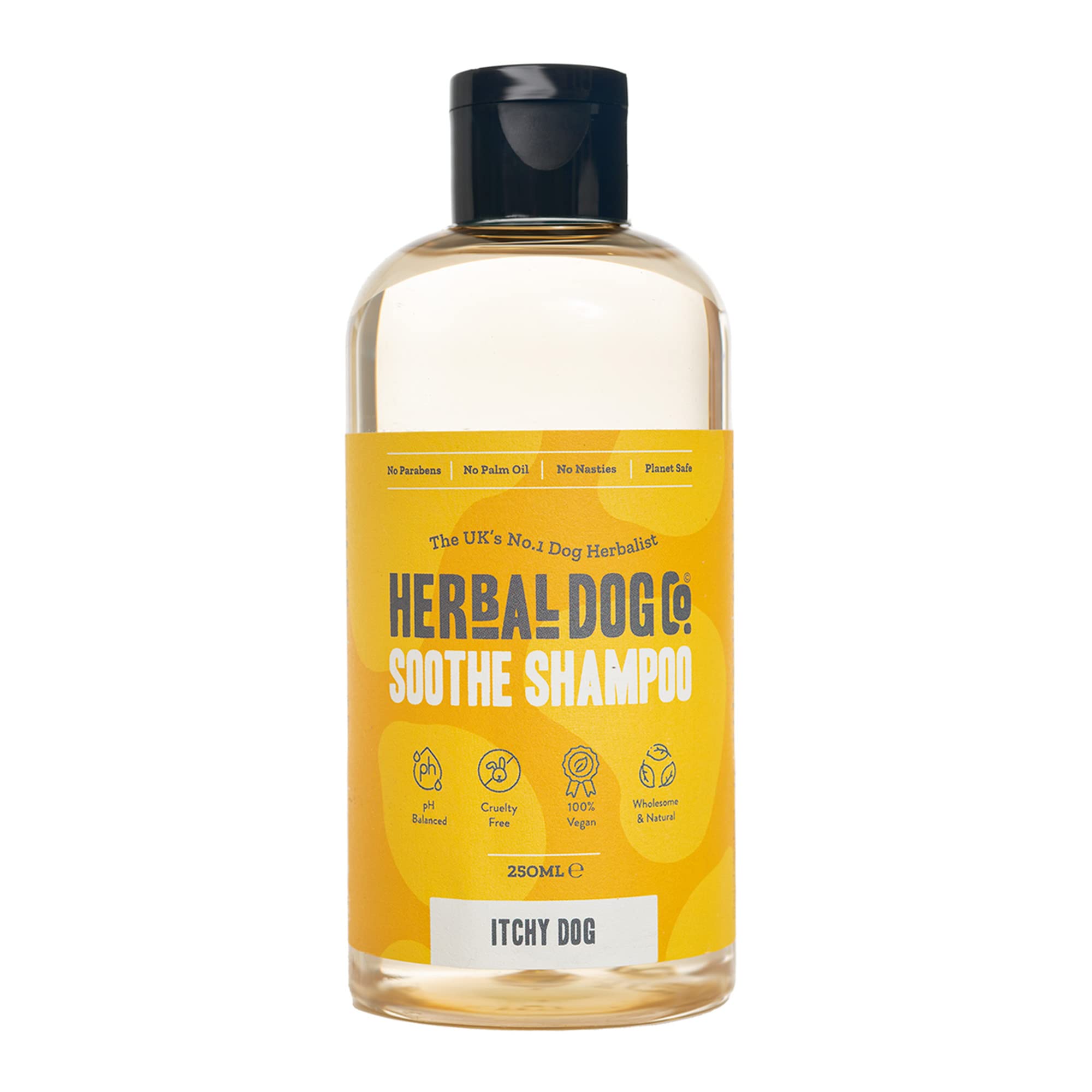 Herbal Dog Co Natural Shampoo for Itchy Skin - Hypoallergenic Dog Grooming Wash 250ml - Cruelty Free, Vegan, Made in UK