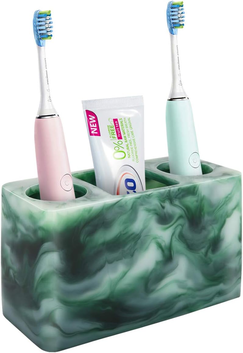 Luxspire Resin Toothbrush Holder, 3 Slots Hygienic Handmade