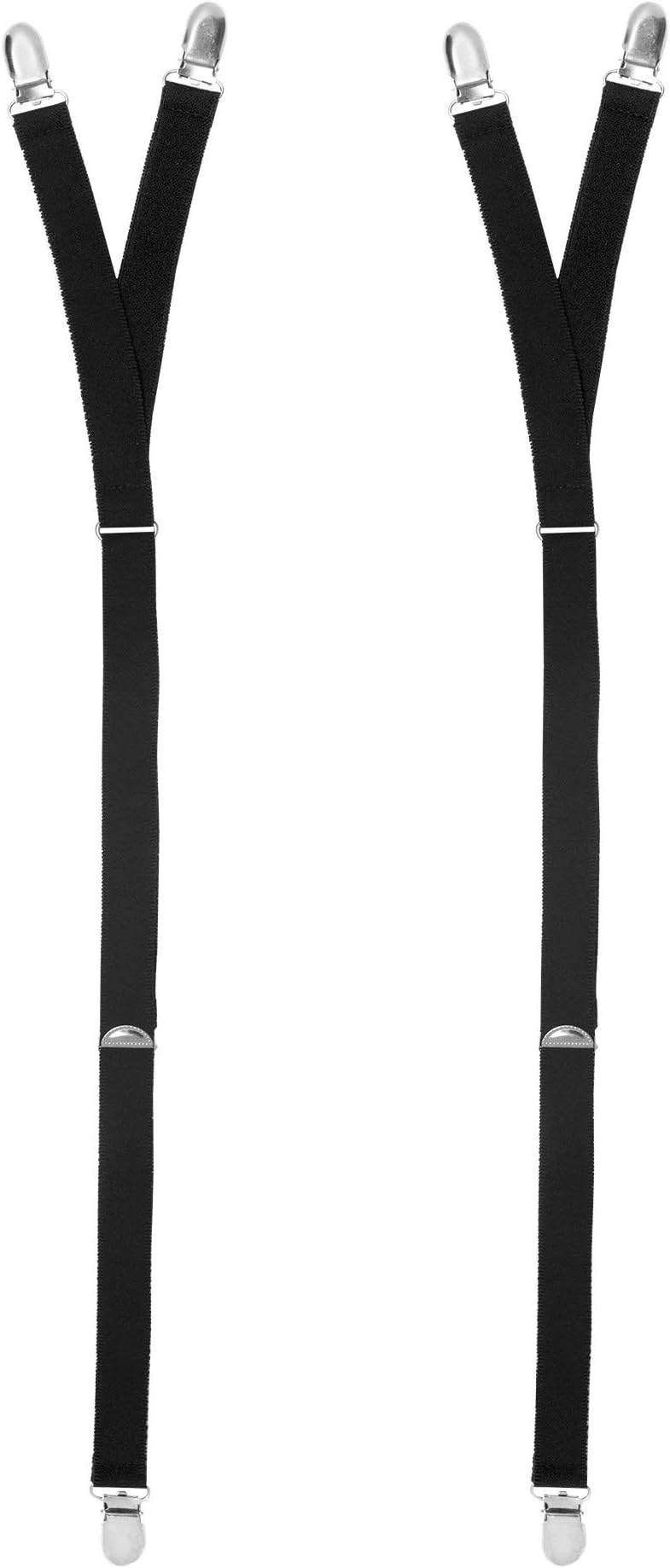 Buyless Fashion Shirt Stay Adjustable Elastic Shirt Holder - Sock Garter With Strong Clips