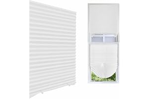 JLONG Cordless Blackout Pleated Fabric Shade Window Shades Blinds Darkening Temporary Light Filtering Pleated Paper Shade Easy to Install and Cut for Home Bedroom Office Windows HxW(59" x 24")