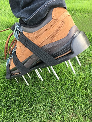 Cakie Professional Heavy Duty Lawn Aerator Shoes, 3 Adjustable Straps and Zinc Alloy Buckles, Free Extra Spikes, Universal Size That Fits All, for a Greener and Healthier Garden or Yard. - Thumbnail 4