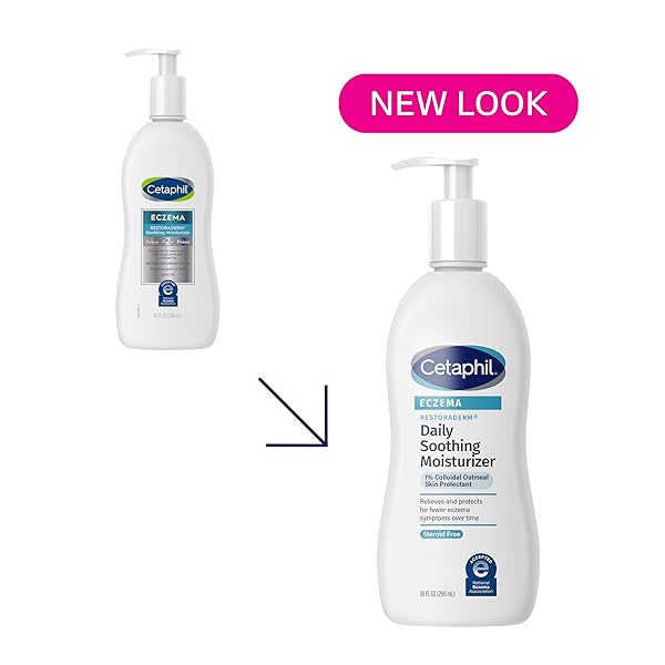 CETAPHIL RESTORADERM SOOTHING MOISTURIZER, FOR ECZEMA PRONE SKIN, 10 FL OZ, FOR DRY, ITCHY, IRRITATED SKIN, 24HR HYDRATION, NO ADDED FRAGRANCE, DOCTOR RECOMMENDED SENSITIVE SKINCARE BRAND