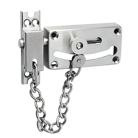 Edelstahl Stahl Slide Bolt Tür Kette Verriegelung Tor Laschen Sicherheit Tür-Zusatzschloss mit Diebstahlschutz Kette und spri