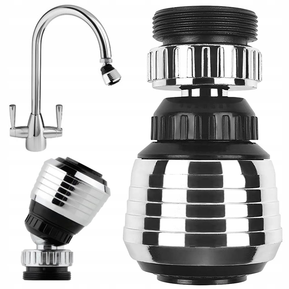 Faucet Aerator, Universal and Adjustable, Kitchen Tap Extension with 2 Modes, Rotating Adapter to Save Water, Economical, Complete Set with Installation Kit