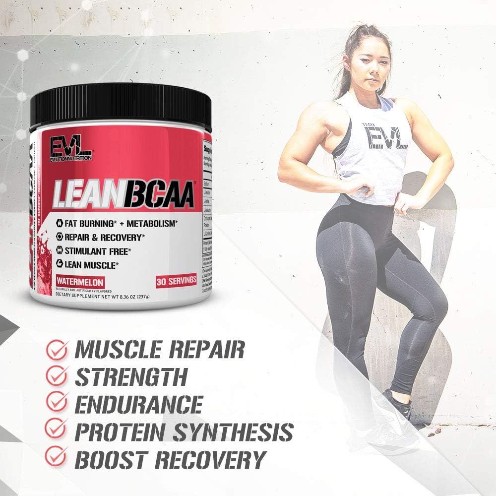 Evlution Nutrition LeanBCAA, BCAA’s, CLA and L-Carnitine, Stimulant-Free, Recover and Burn Fat, Sugar and Gluten Free, 30 Servings (Watermelon): Health & Personal Care