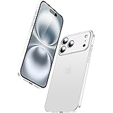 LITNEMC is Suitable for iPhone 17 Pro Max Slim Case,Paper-Thin Transparent Finish Skin Back Case [Non Yellowing] Semi-Transparent (White, iPhone 17 Pro Max)
