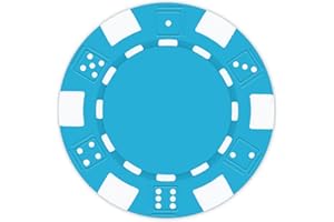 DA VINCI 100 Clay Composite Dice Striped 11.5 gram Poker Chips, Light Blue Chips for Direct UV Print or Hot Stamping (Light B