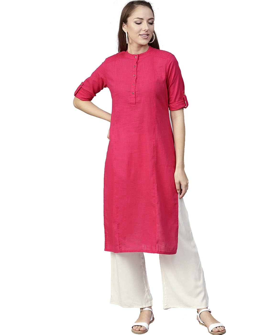 Buy Jaipur Kurti Women's Straight Kurta (JKPLZ2906L_Pink) at Amazon.in
