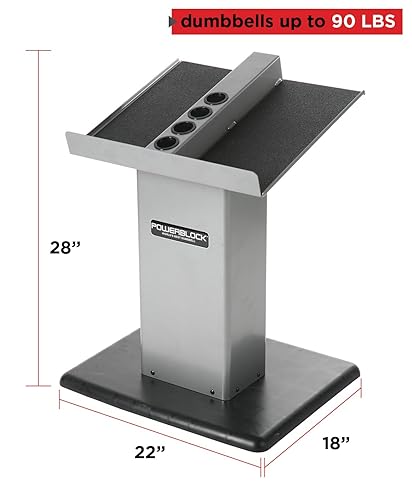 POWERBLOCK Large Column Stand, Dumbbell Rack Weight Rack,Silver