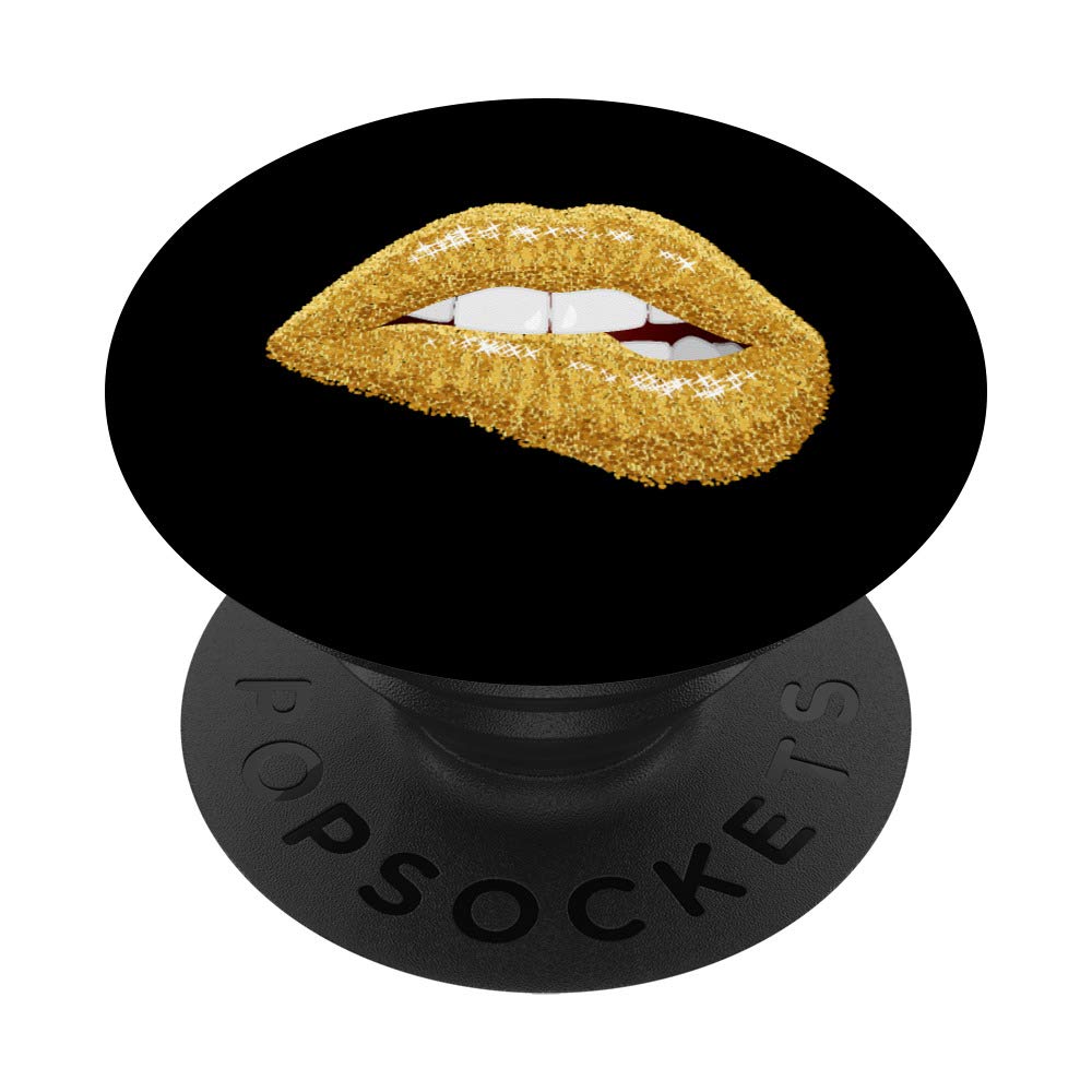 Lips Biting Kiss Black Girl Magic Gift Queen Melanin Beauty PopSockets PopGrip: Swappable Grip for Phones & Tablets