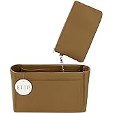 ETTP Purse Organizer Insert For Handbags, Tote Bag Organizer Insert, Handbag Organizer For Tote & Handbags, Compatible with Neverful Speedy and More (Small,Lighting Coffee)
