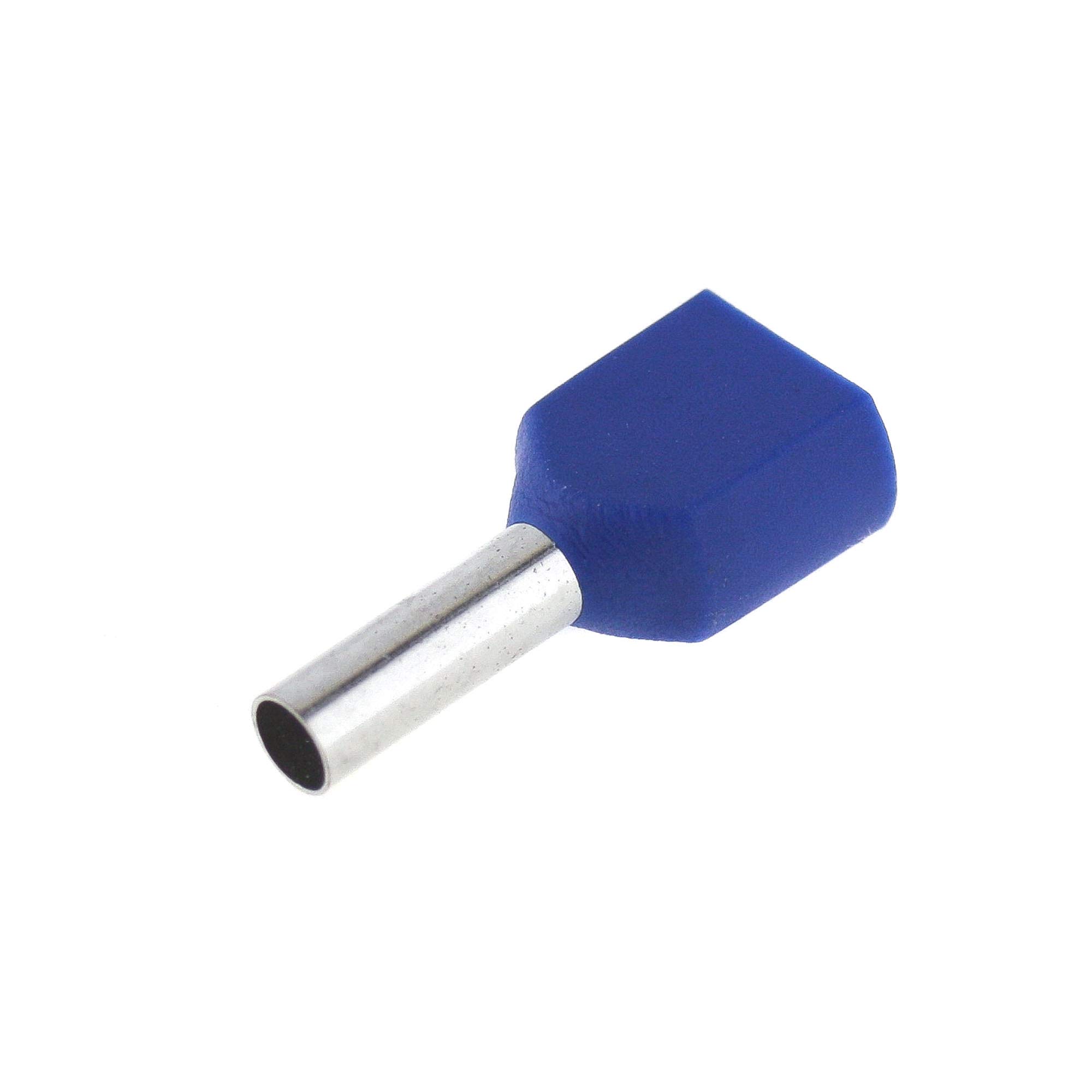 SeKi 14222 Twin Wire End Ferrules 2 x 2.5 mm² Blue Pack of 100 Twin Wire End Ferrules 2.5 mm² — image 1