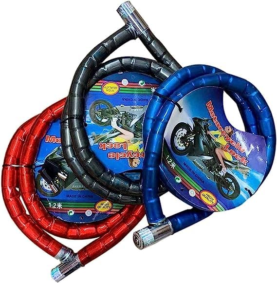 Bike Bicycle Cycling Wire Cable Lock Security Trolly Motor Lock Heavy Duty Ideal for Bike, Electric Bike, Skateboards, Strollers HTUK® (Blue)