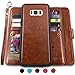 Galaxy S8 Plus Cases,Magnetic Detachable Lanyard Wallet Case with [8 Card Slots+1 Photo Window][Kickstand] for Galaxy S8 Plus-6.2 inch, CASEOWL 2 in 1 Premium Leather Removable TPU Case(Brown)