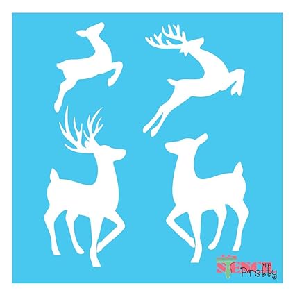 Amazon Com Deer Familly Stencil Template Paint It Yourself Wall