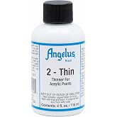Angelus 2-Thin Acrylic Paint Thinner, 4 fl oz &ndash; Ideal for Thinning Acrylic Paints for Airbrush and other Acrylic Applications​
