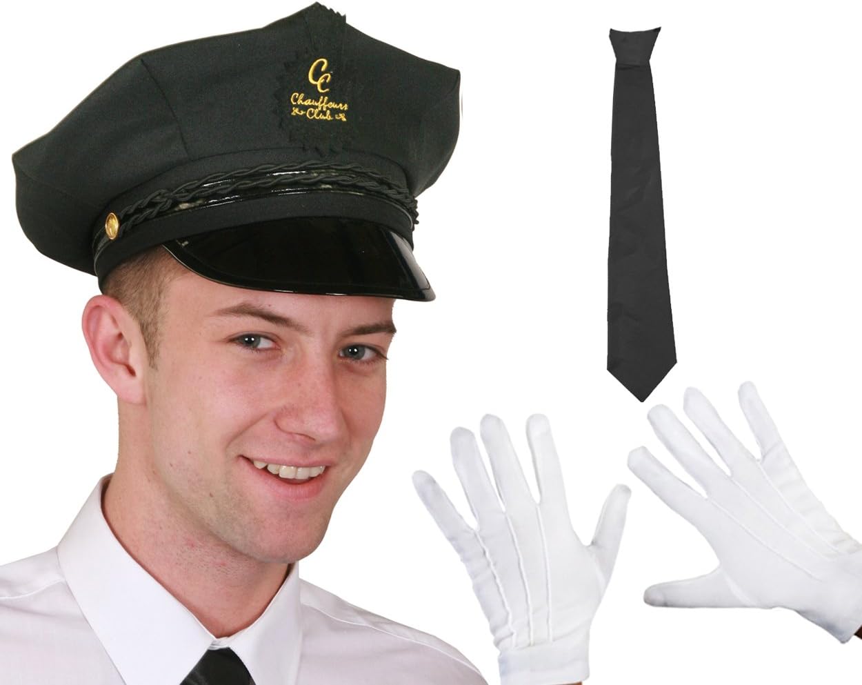 2 Stück Chauffeur Kostüm Zubehör - Mütze & Sonnenbrille Für Halloween, Party & Karneval