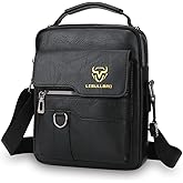 LEBULLBRO Shoulder Bag for Men Crossbody Bags Leather Sling Bag Messenger Bags with Multiple Pockets Business Outdoor