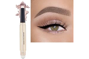 METIPLOU Eyeshadow Stick and Sponge Makeup Brush Eye Makeup Cream Shimmer Glitter Eye shadow Eyeliner Pencil Highlighter Hypoallergenic primer Natural Waterproof Long Lasting Multi-Dimensional eyes Look
