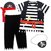 Wosixima Toddler Boys Girls Halloween Costume, Cosplay Clothes for Kids, Child Doctor Pirate Role Play T-Shirt Pant Set