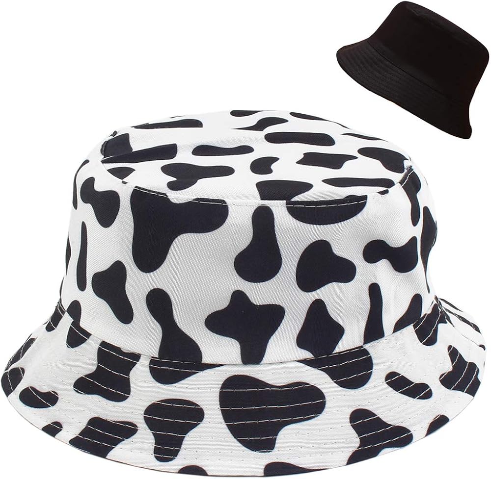 XYIYI Cow Print Bucket Hat Funny Fishing Hats for Women, Reversible Double-Side-Wear at  Women’s Clothing store