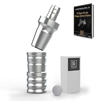 M. ROSENFELD Premium Shisha Schlauchadapter Aluminium – 18/8 Schliff, Set 2-teilig M16x1 Gewinde | Schlauch Adapter Für Dilaw