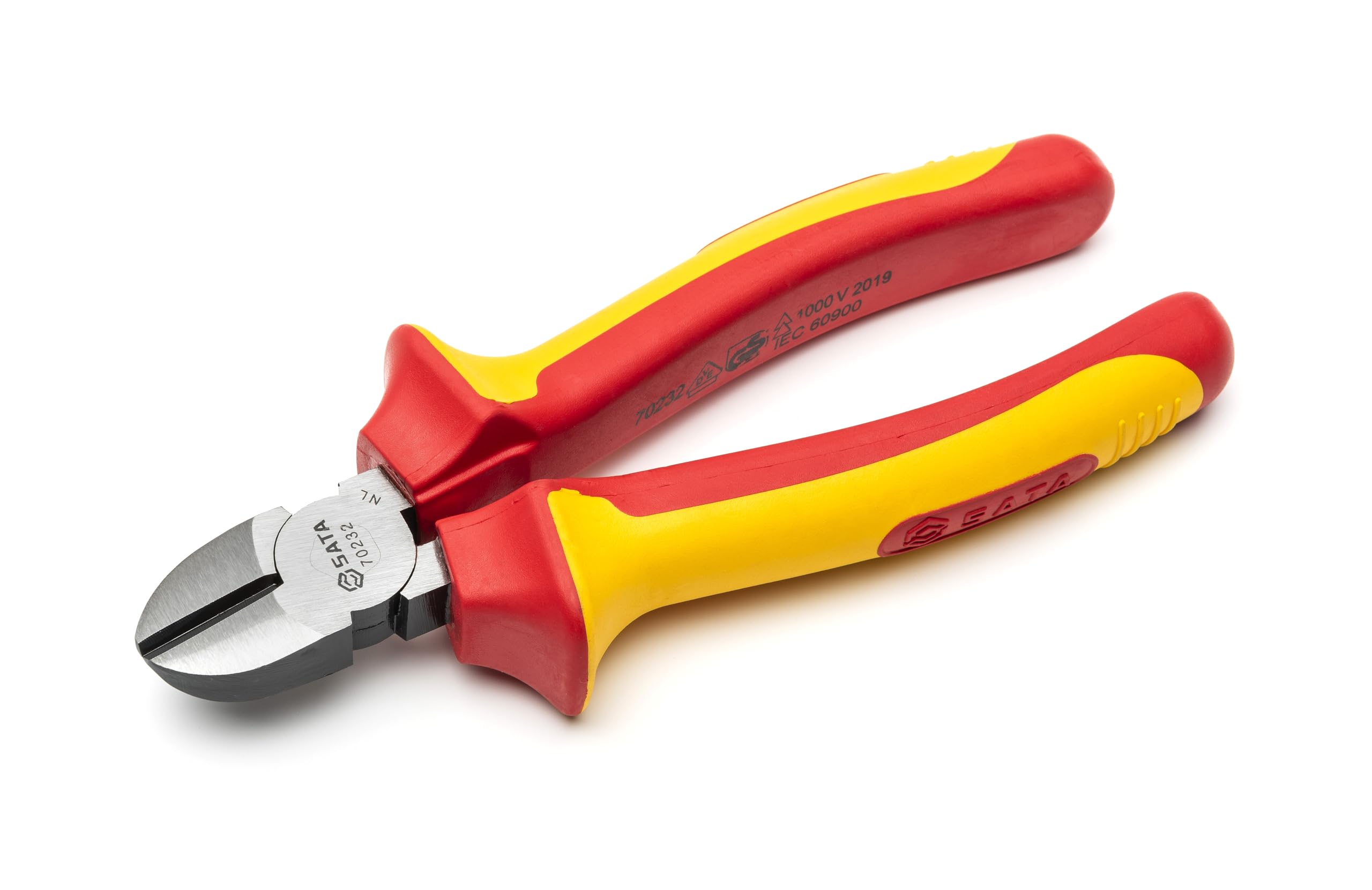 SATA ST70232ST 6-Inch VDE Insulated Diagonal Cutting Pliers with Chrome Vanadium Steel Body and Dual Material Anti-Slip Handles