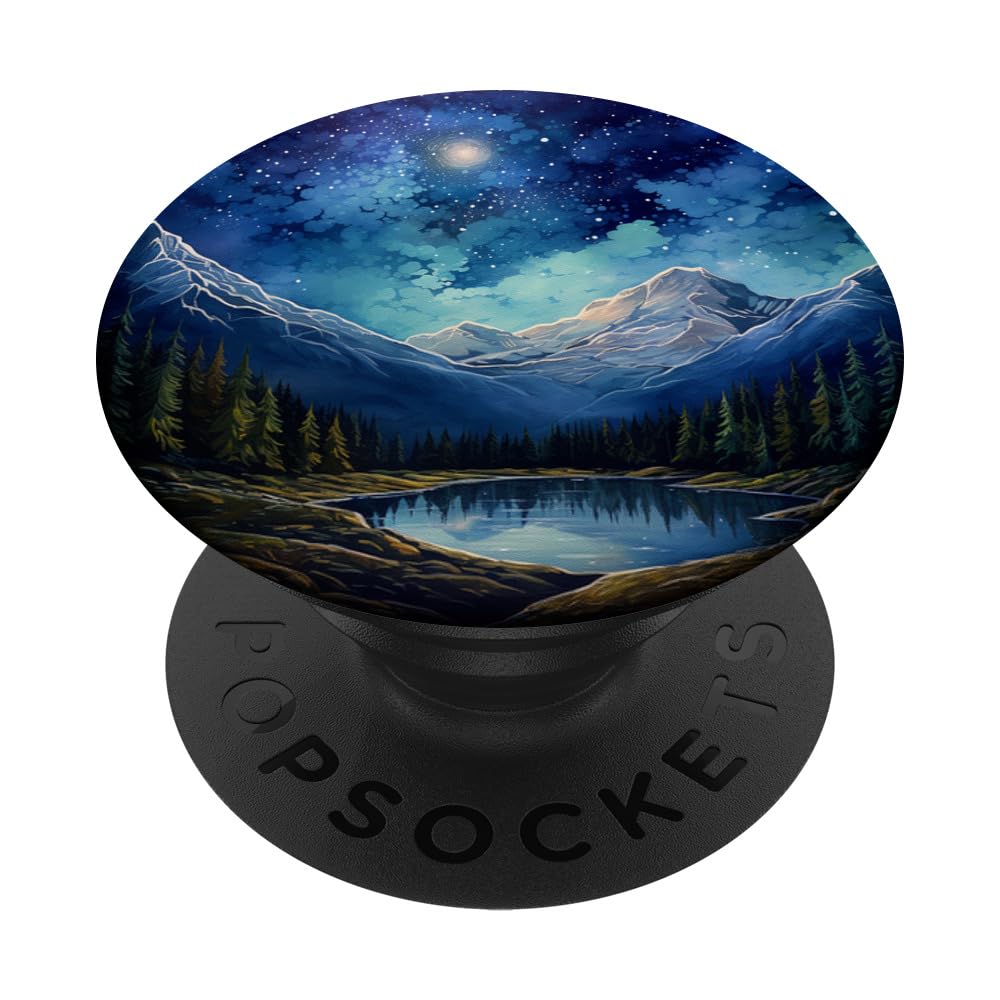 Starry Sky Mountains Night Landscape PopSockets Swappable PopGrip