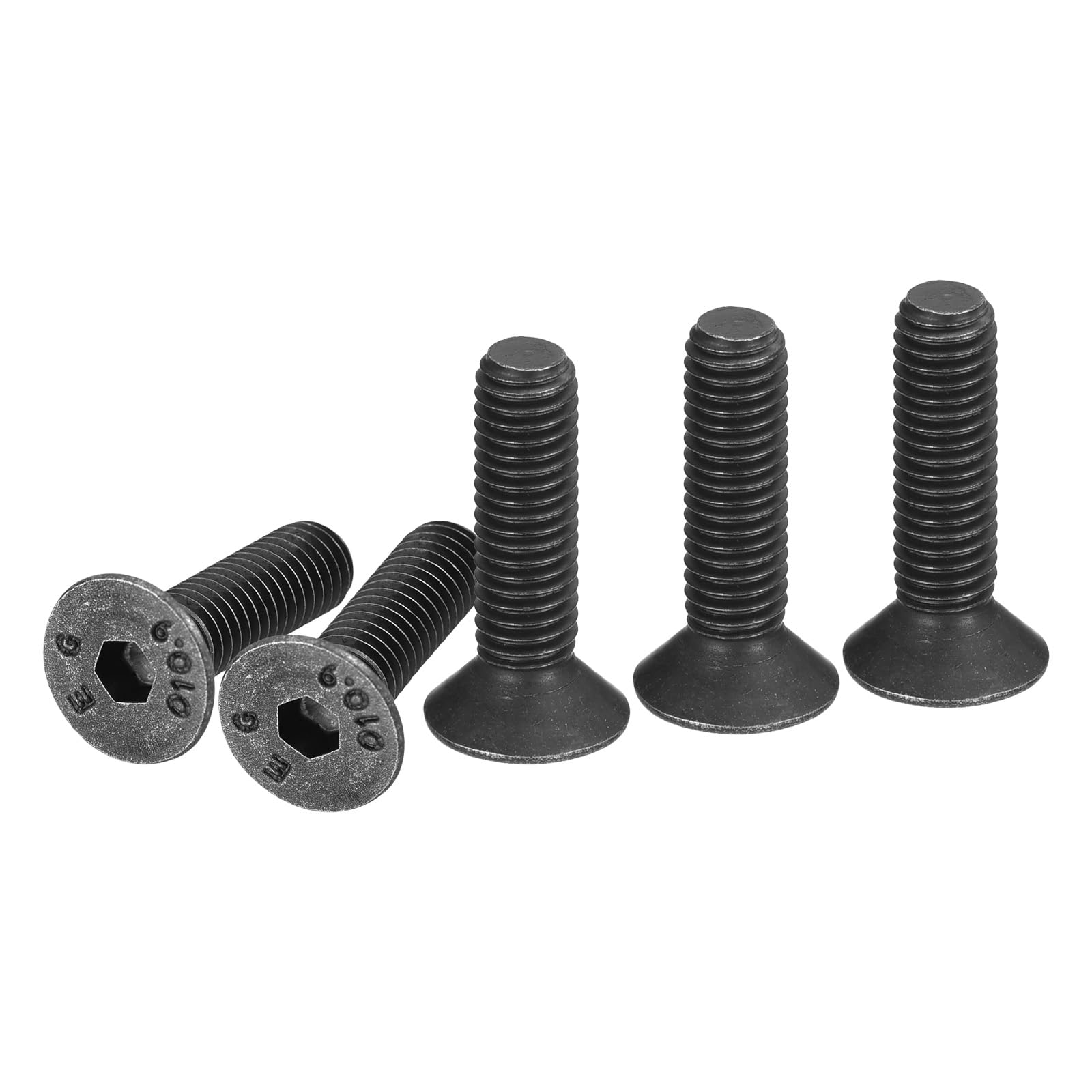 DTGN M5-0.8x20mm Flat Head Socket Cap Screws, 50 Pack Hex Socket Flat Head Screws Carbon Steel Black Oxide, Full Thread, Countersunk Bolts