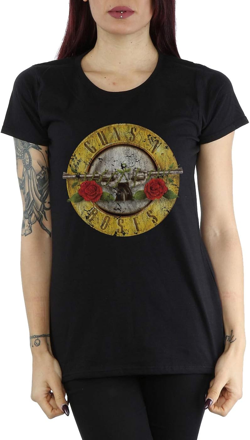 Amazon Com Guns N Roses Women S Vintage Bullet Logo T Shirt Clothing