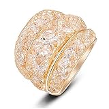 Mytys Mesh Crystal Net Cubic Zirconia Cooktail Ring 18k Rose Gold (9)