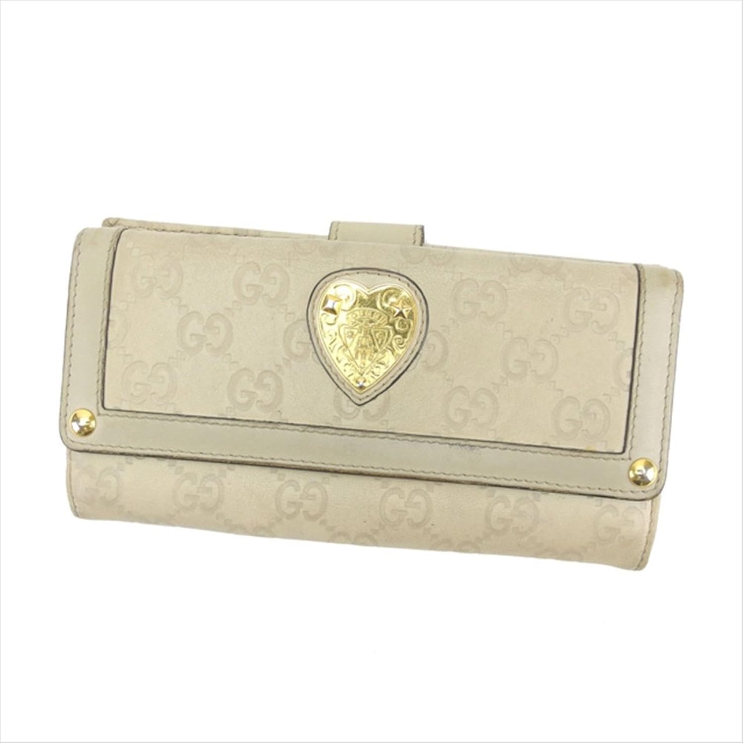 新品 グッチ Gucci 長財布 Wホック 二つ折り レディース ハートクレストディティール 8566 グッチ シマ 中古 D1330 B01ly96mre Luzonhealthcare Com