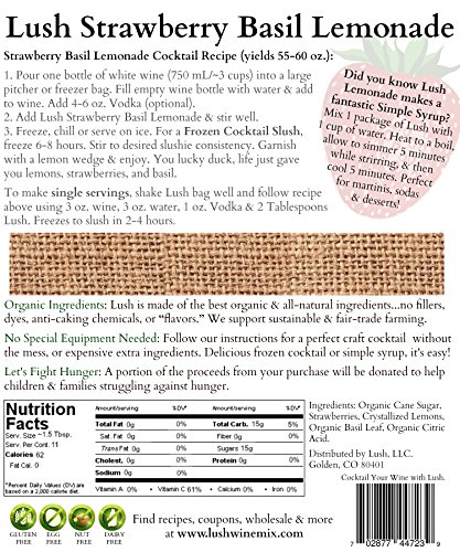 Lush Wine Mix - Organic Mix for Wine Slushies & Simple Syrup Cocktails (Spring & Summer 6-pack - Original, Sangria, Moscow Mule, Strawberry Basil Lemonade, Ginger Hibiscus, Cosmo) - Thumbnail 5