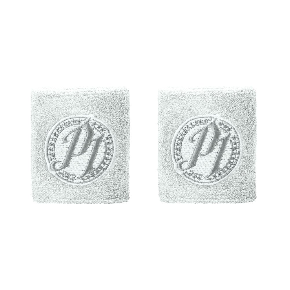 AJ Styles WWE Authentic P1 Grey Logo Wristbands Set of 2 New