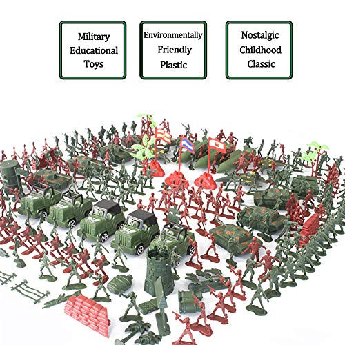 WenSha Army Men Playset,307 Pcs Army Action Figures Including Toy Soldiers,Sandbags, Tanks,Helicopters,Best Army Toys for Boys Girls and Adults