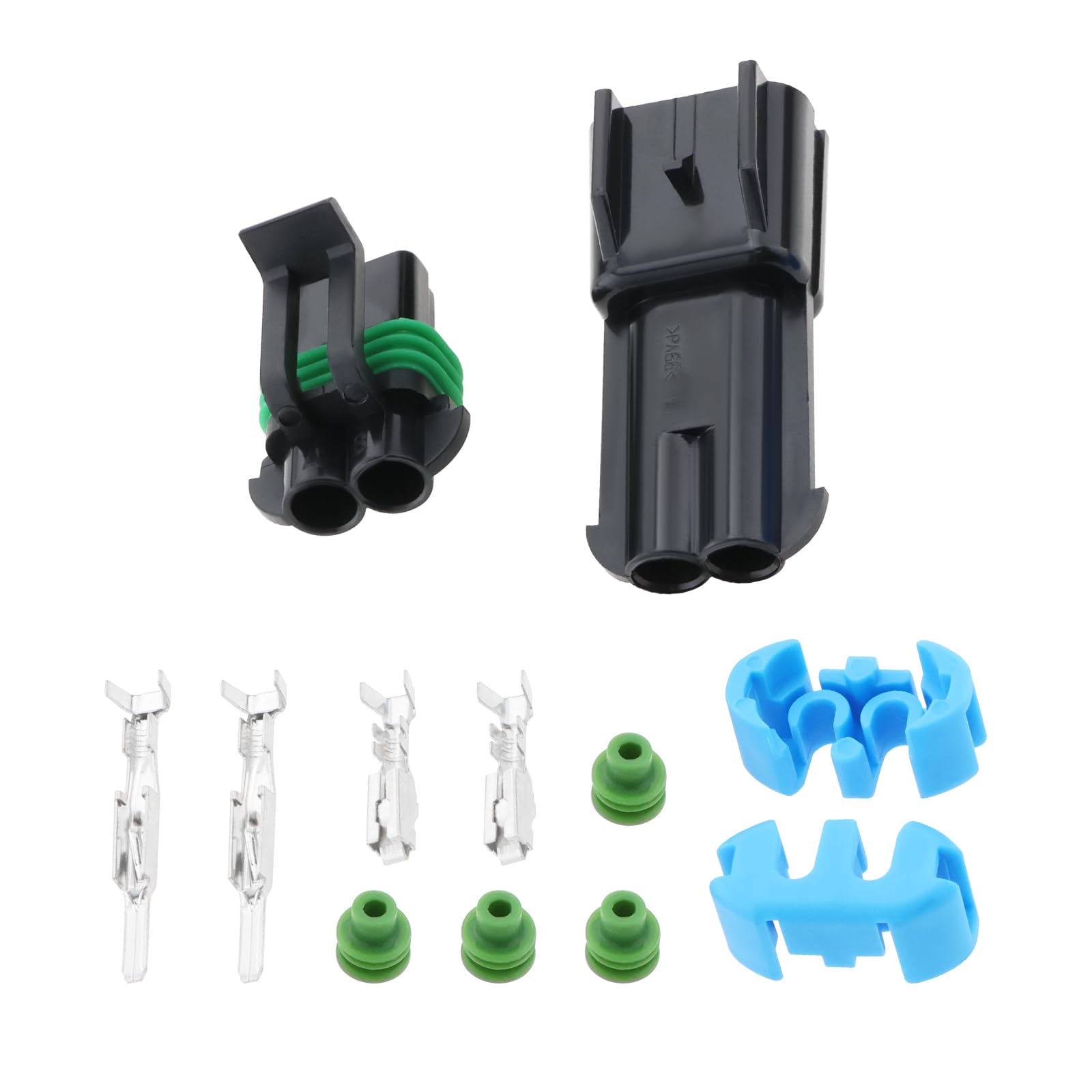 OTOTEC 1 Set 2-Way Metri-Pack Sealed 280 Series 30 AMP Automotive Connector for Most Automotive Marine off-road Agricultural Under-hood with Terminal Waterproof Seal