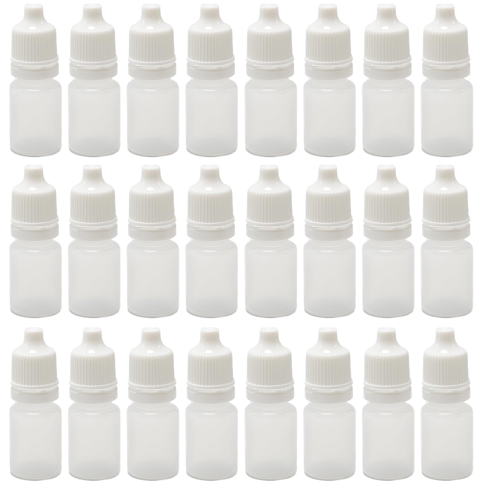 50 pieces 5 ml empty refillable portable plastic squeezable dropper drop bottles container cosmetic make-up packaging essential oil container bottle with screw lid and plug (5 ml).