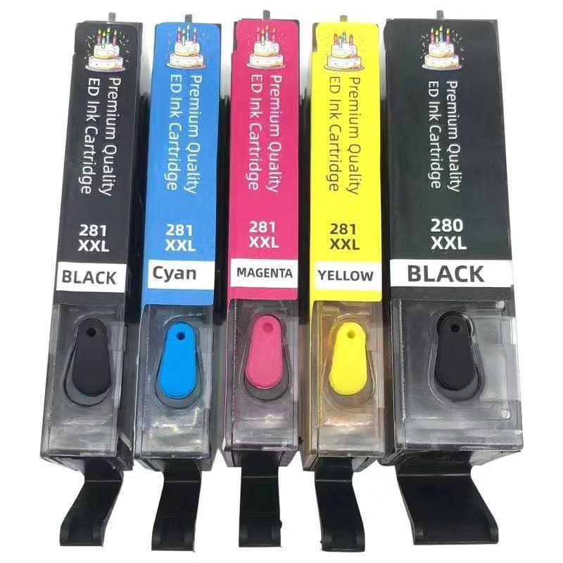 Photo 1 of BJ-INK 280 281 Refillable Ink Cartridges Work with PIXMA TS6120 TS6220 TS6320 TS8120 TS8220 TS8320 TR7520 TR8520 TR8620 TS9120 TS9520 TS9521C TS702 Printer (280TC)