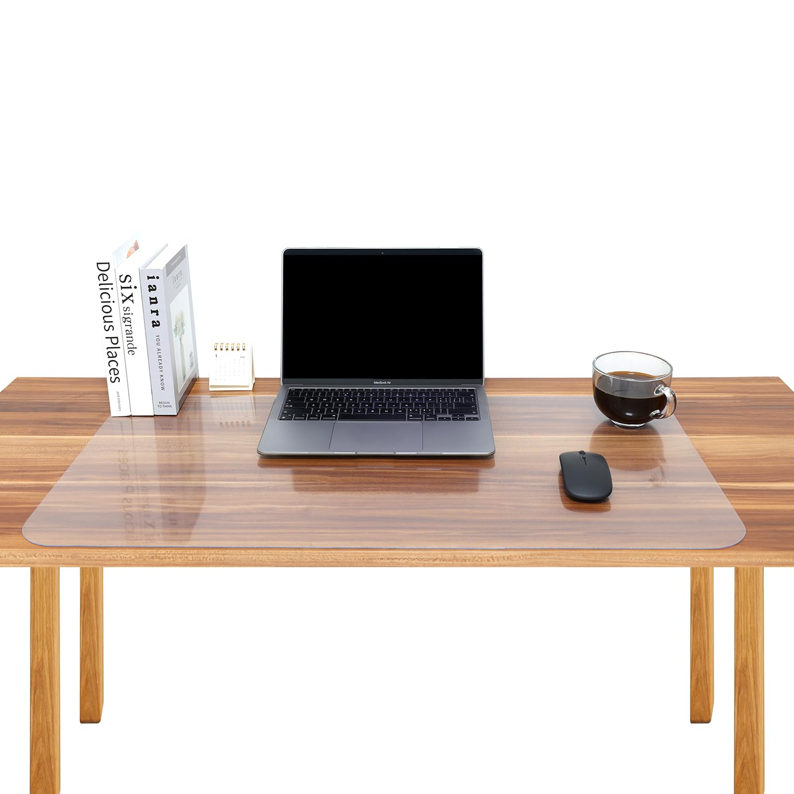 YUNSHANGHE Clear Desk Mat 80 x 40 cm Non-Slip Clear Desk Pad Protector with Round Edge Waterproof Desk Table Cover Mat for Office Home and School (Frosted)