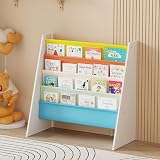 Rainbow Tree 4-Tier Kids Sling Book Rack Yellow Book Shelf Easy Reach view 4