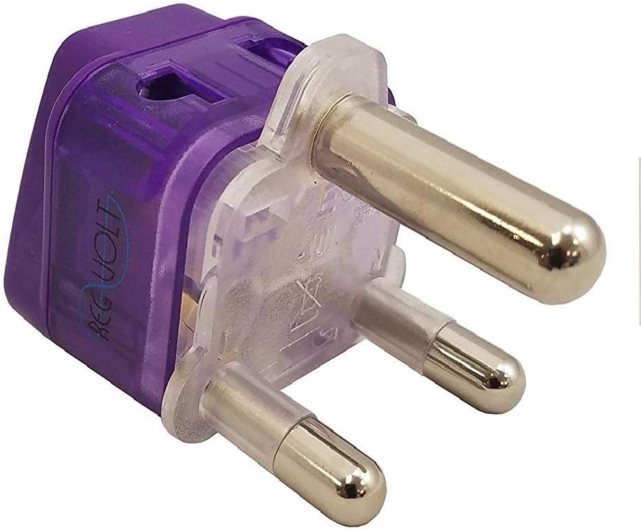 Regvolt Type M AC Travel Power Adapter Plug Grounded Power Adapter for S. Africa & More
