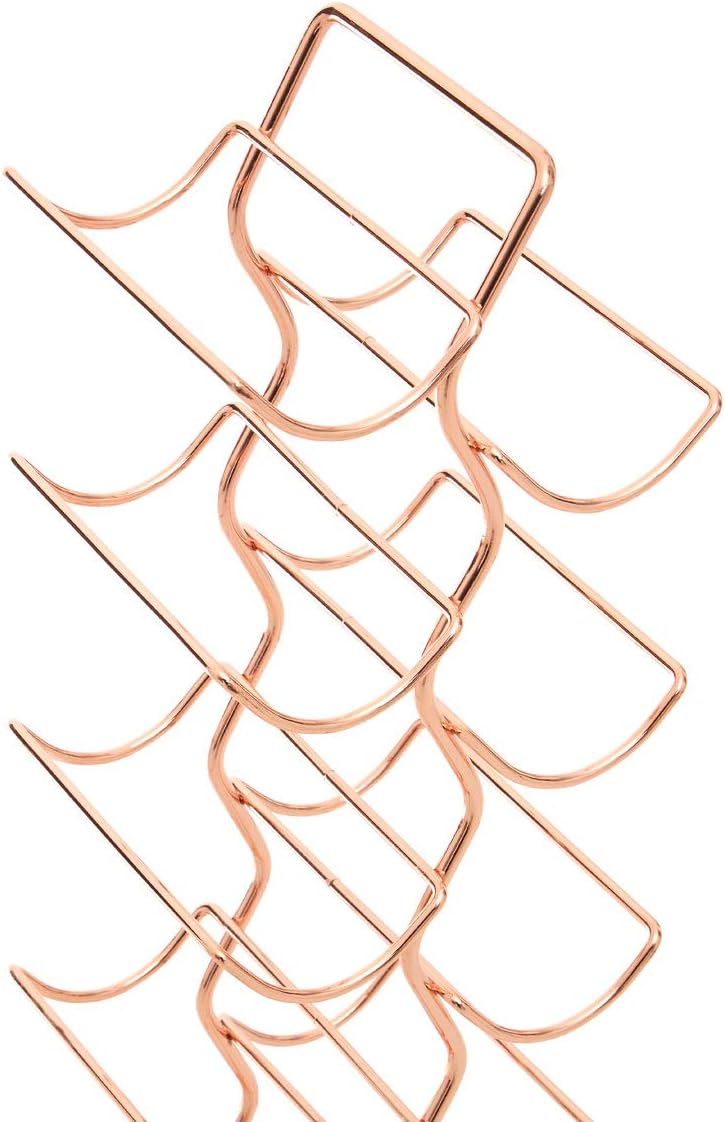 Premier Housewares 509916 Wine Rack, Copper Plated Iron Wire, One Size, Gold, Large - Image 5