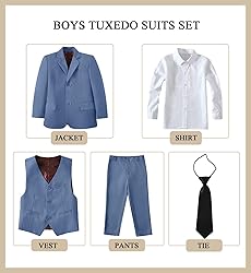 Boys Suit Size 7 Blue Grey Suits for Boys Kids