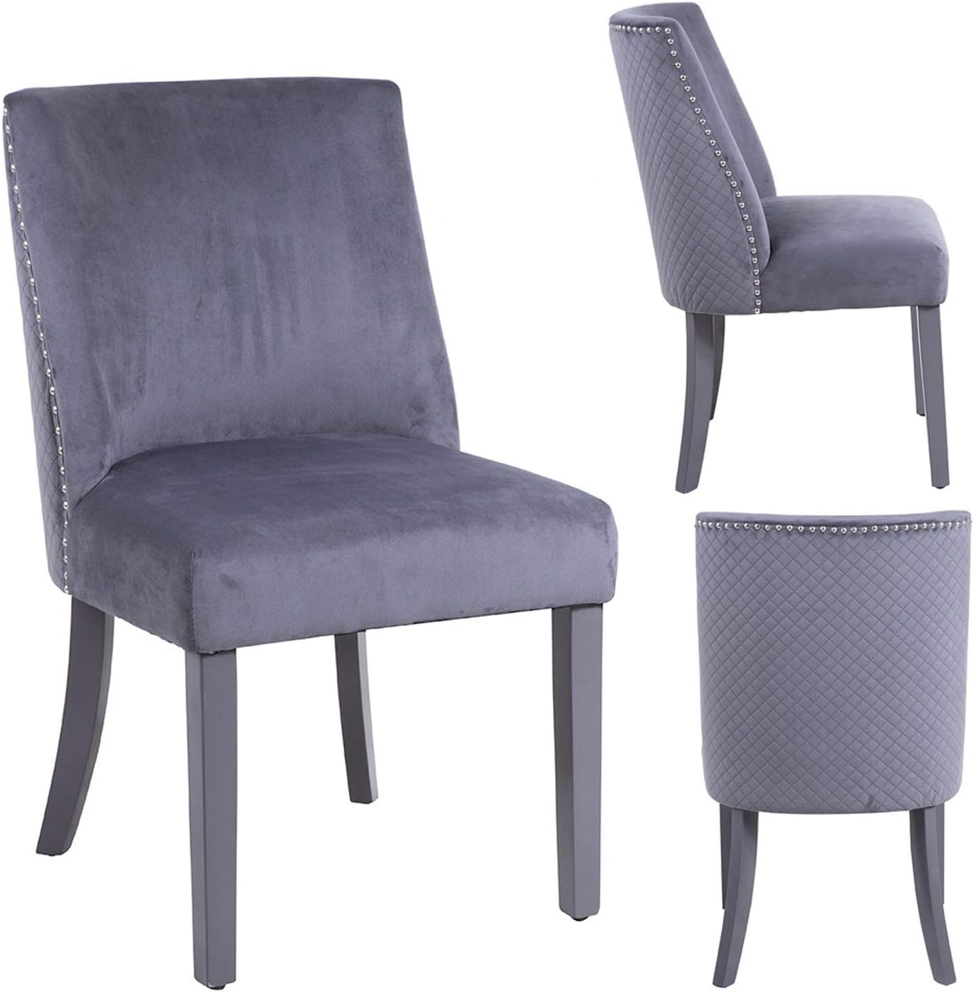 PS Global Linoso Esszimmerstühle, 2 Stück, getuftete Rückseite, Diamant