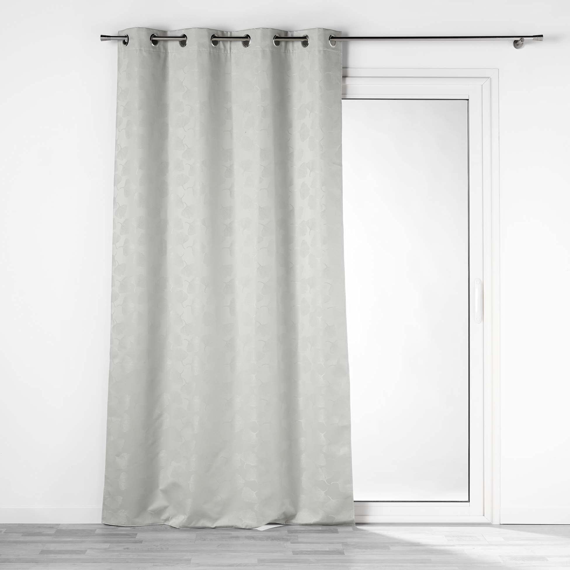 Douceur d'Interieur 140 x 260 cm Eyelet Curtains, Grey