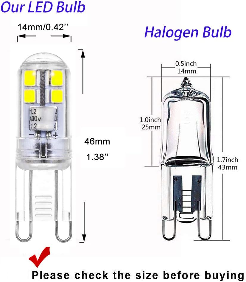 WOWLED G9 LED Light Bulb, 3W Cool White, Upgraded No Flicker No Strobe, Replace Halogen Bulbs, Clear Shell, for Home Lighting Decor - Image 4