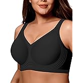 Yisfo Wireless Jelly Bra for Women Plus Size Push Up Seamless Full Coverage Supportive No Underwire T-Shirt Bra
