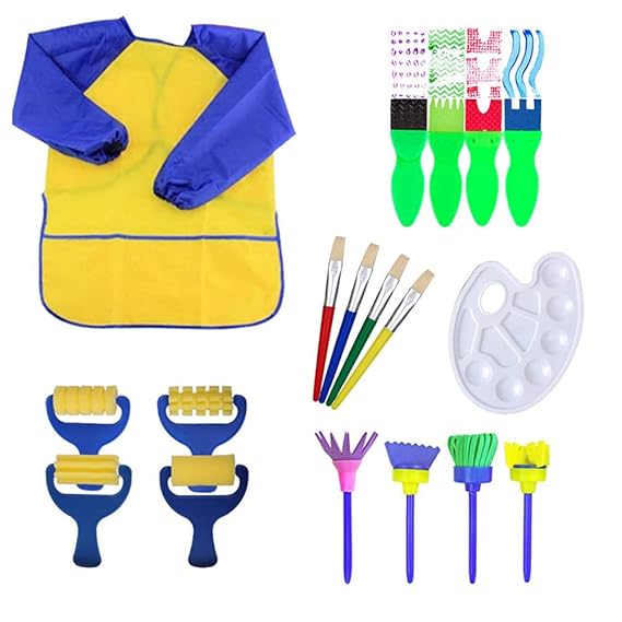 18 Stücke Schwamm Malerei Pinsel Stempel Pinsel Set Schminke Kinder Früherziehung Zeichnung Werkzeuge für Kunst Handwerk DIY